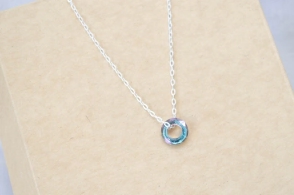 L-CA0358 Cadena 40cm + dona cristal LILA