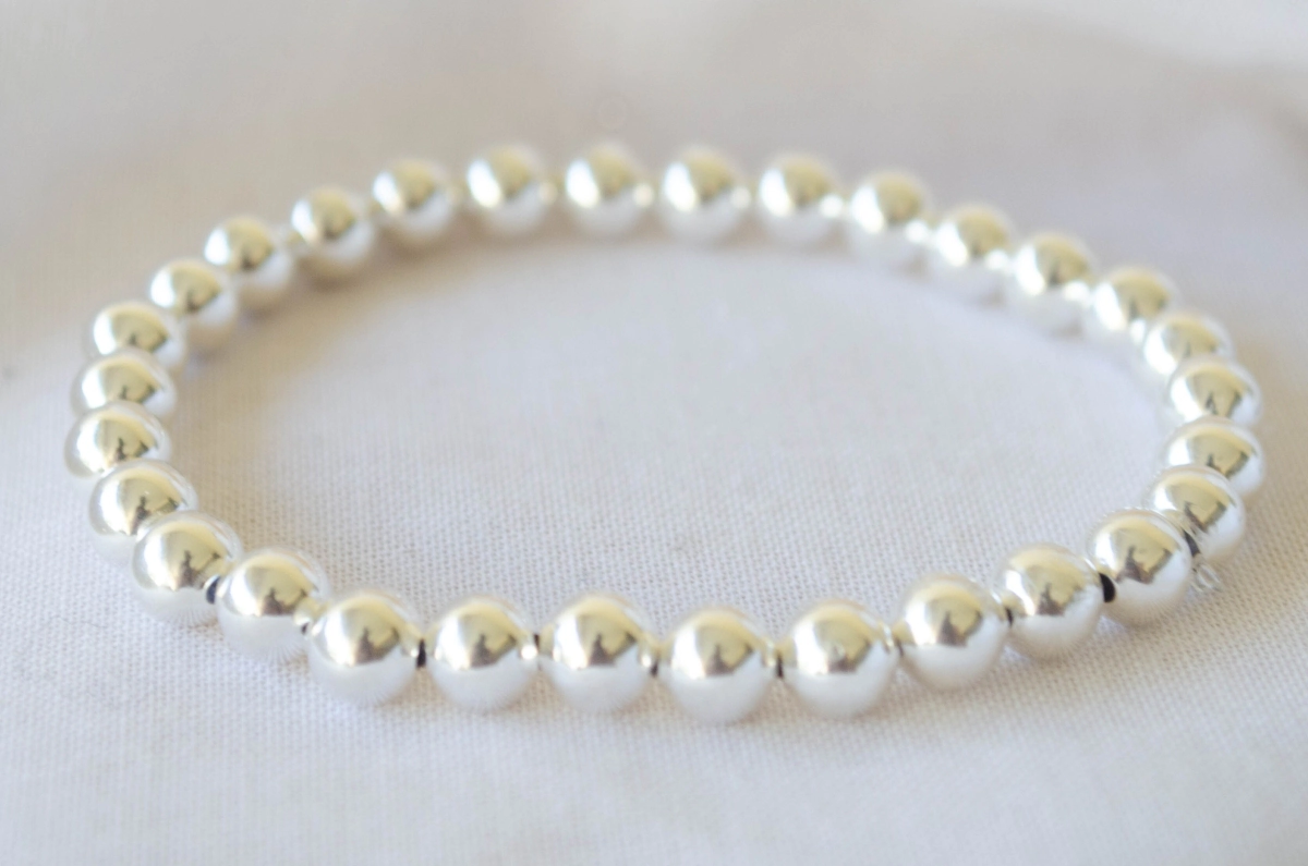L-PU0177  Pulsera elastizada bolas 6mm