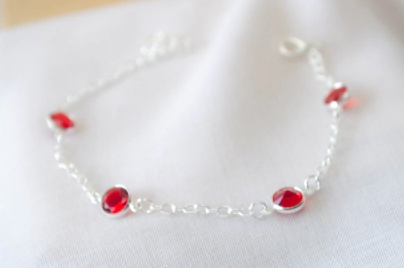 L-PU0183 Pulsera cubics rojos