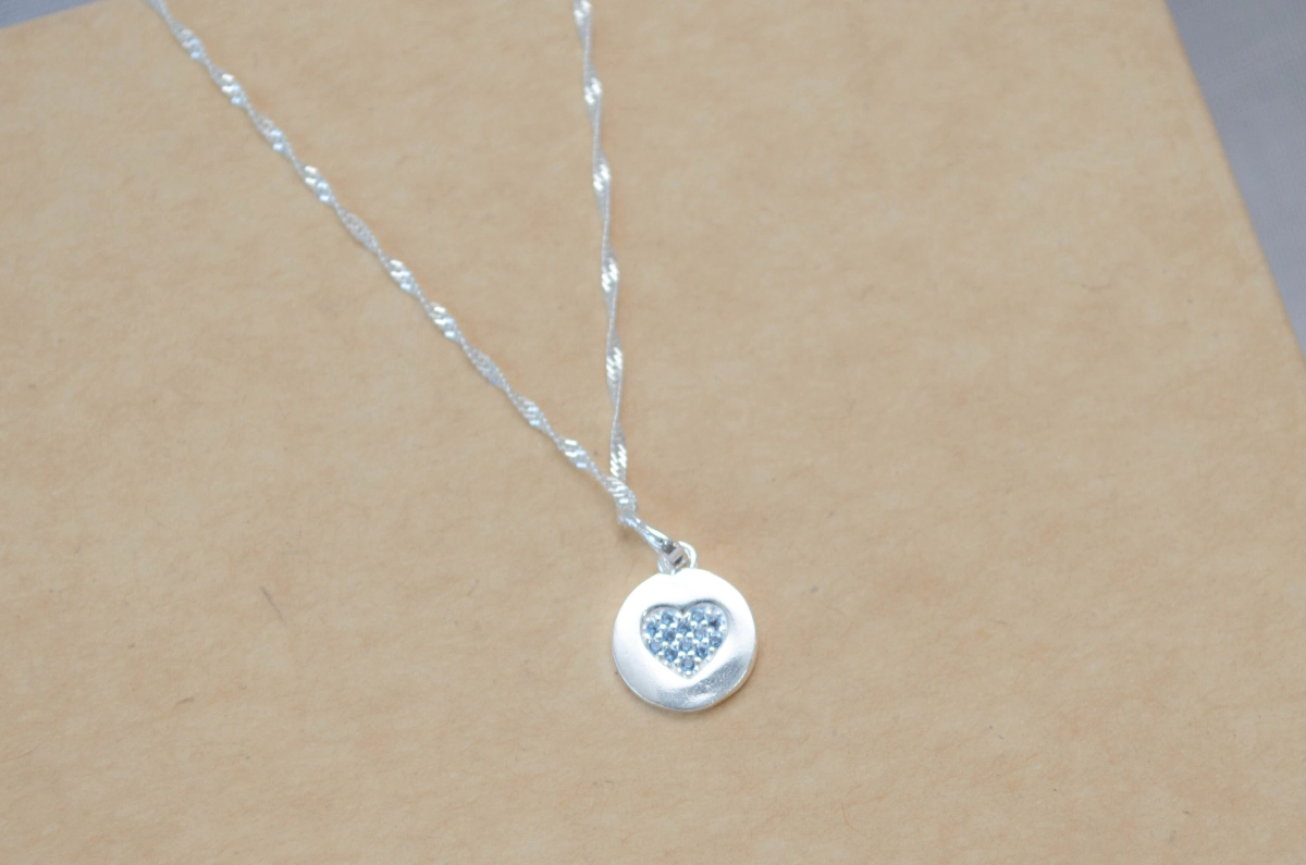 CA0007 Cadena 45+ circulo corazon AZUL