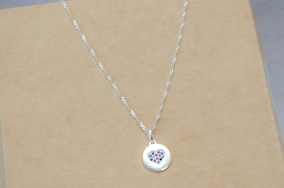 CA0007 Cadena 45+ circulo corazon MULTICOLOR