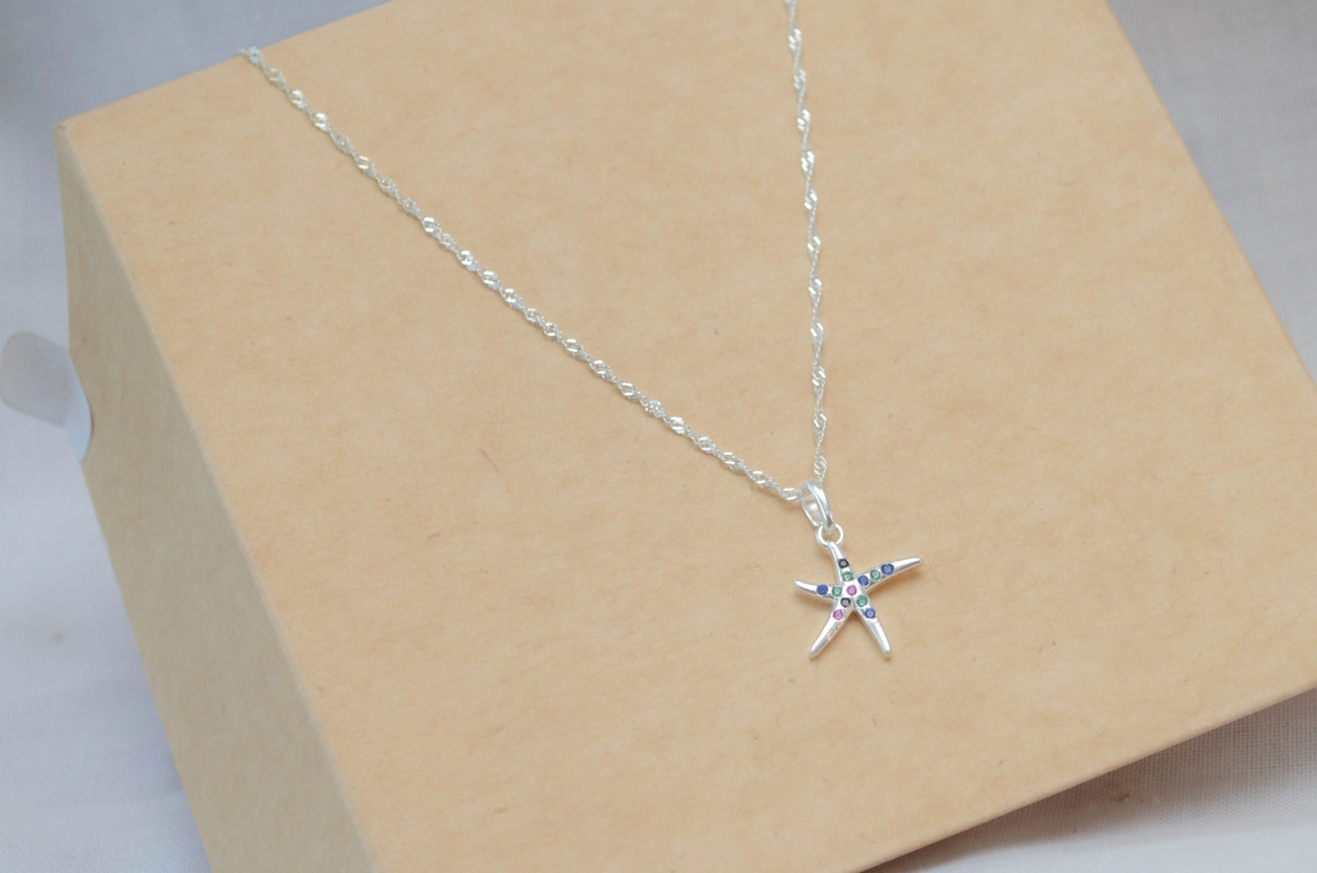 CA0010 Cadena 45 + estrella multicolor