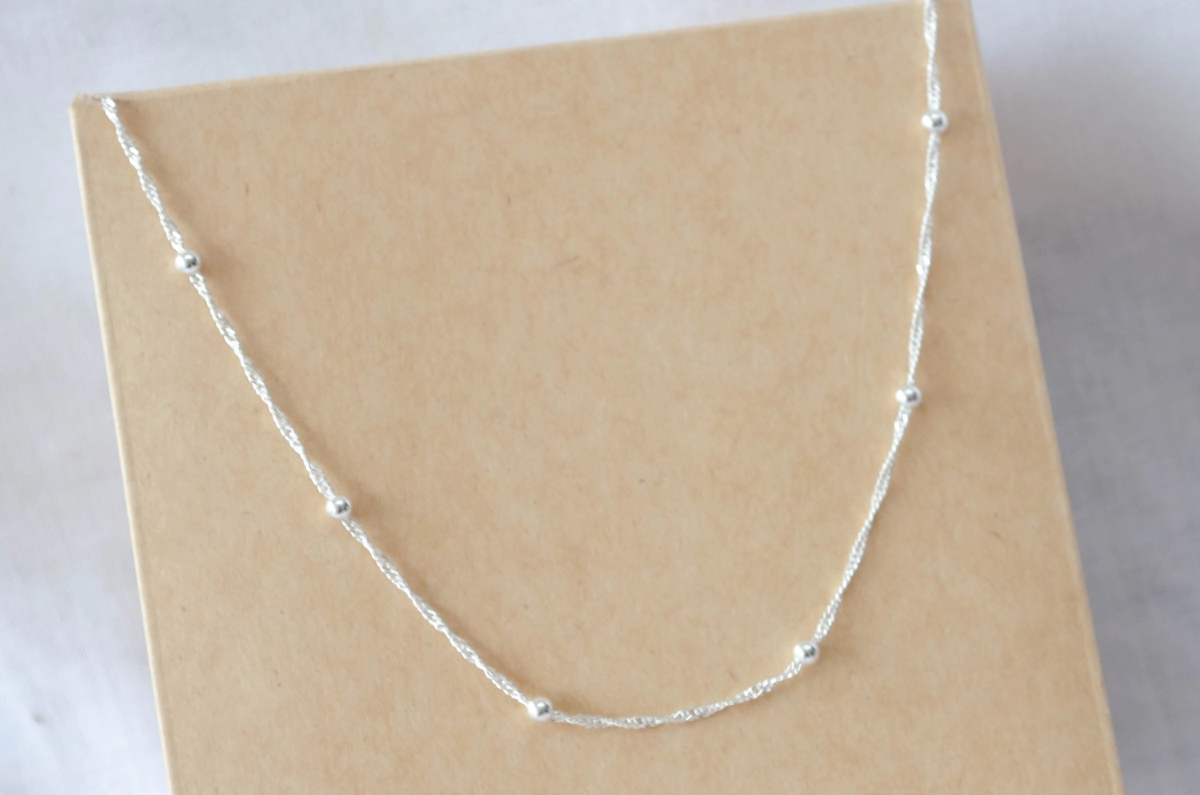 CA0018 Cadena 45cm singapur con bolitas