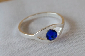 ABAN0002 Anillo ovalo cubic centro AZUL