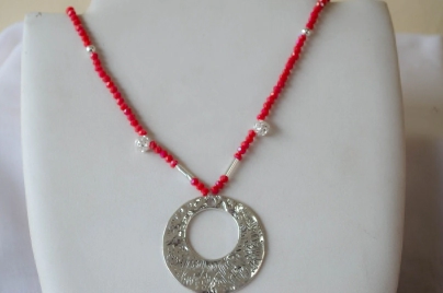 L-CA0378 Colgantes cristales bolas dije CIRCULO rojo