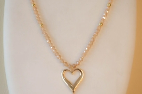 F-CA0006 Colgante cristales champagne corazon xl