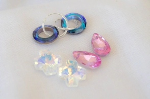 AR0008 Aros cubanos con set x3 dijes cristales 