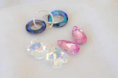 AR0008 Aros cubanos con set x3 dijes cristales 