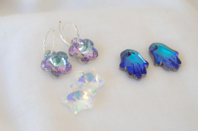 AR0009 Aros cubanos con set x3 dijes cristales