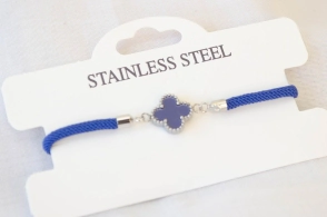AQP0002 Pulsera cordon trebol AZUL