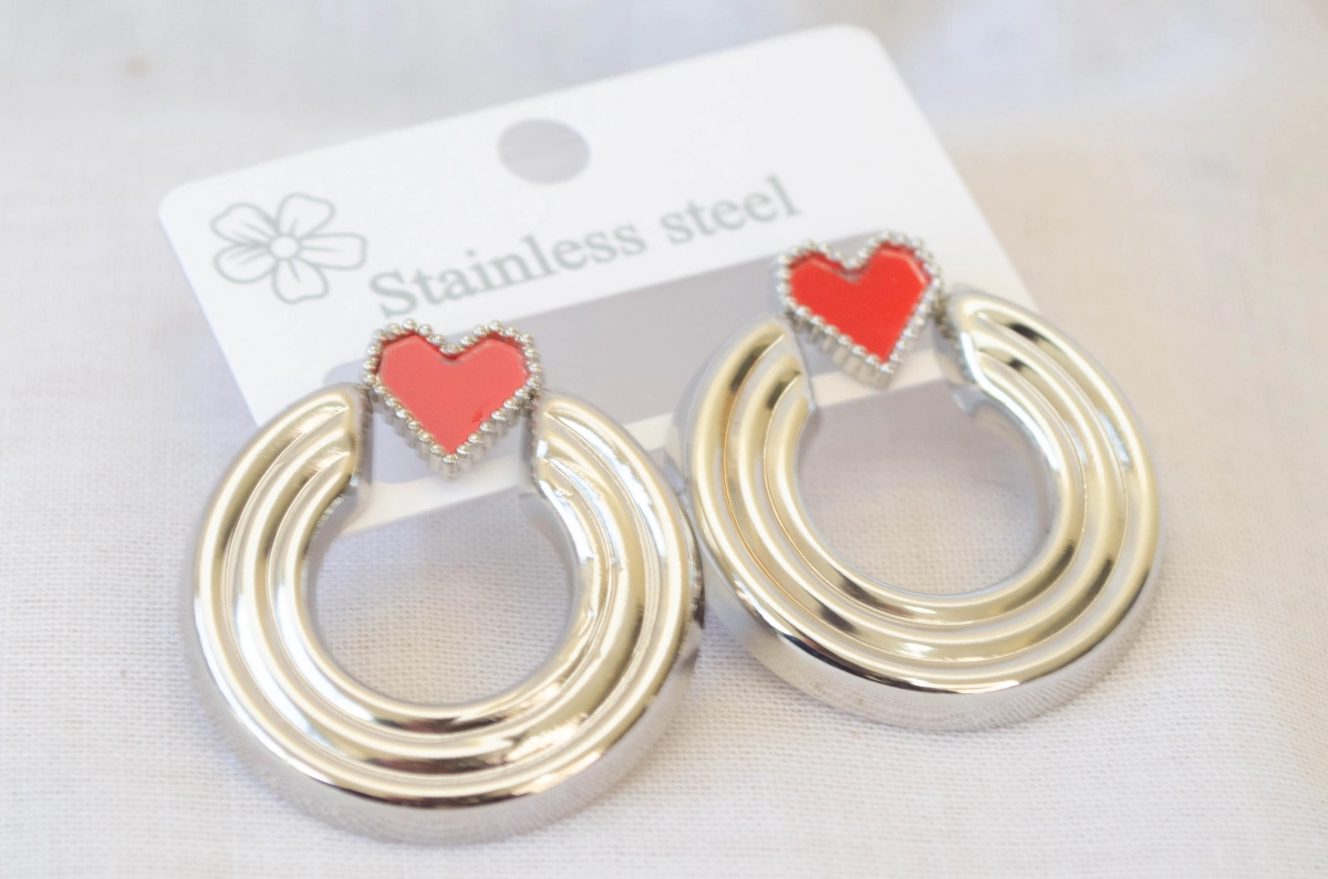 AQA0007 Aros simil inflado corazon