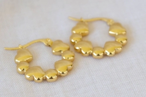 ADA0009 Aros argollas corazones planos