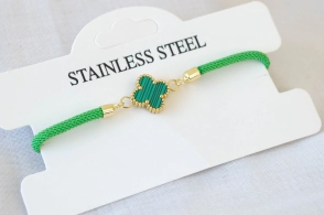 ADP0001 Pulsera cordon trebol VERDE