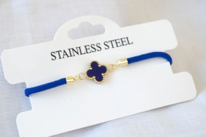 ADP0001 Pulsera cordon trebol  AZUL