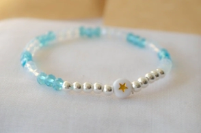 L-PU0217 Pulsera MUNDIAL cristales bolitas centro circulo estrella