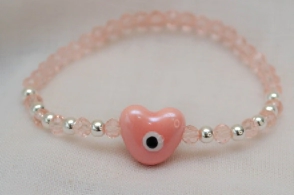 L-PU0224 Pulsera cristales corazon ceramina NUDE