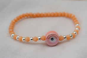 L-PU0227 Pulsera cristal centro ceramica ojo NUDE