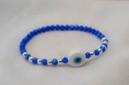 L-PU0227 Pulsera cristal centro ceramica ojo AZUL