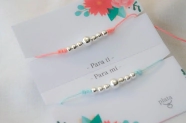 AMI0006 setx2 pulseras ROSA CELESTE bolitas