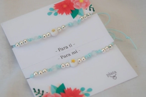 AMI0022 SETX2 Pulseras AMIGAS MUNDIAL CELESTE