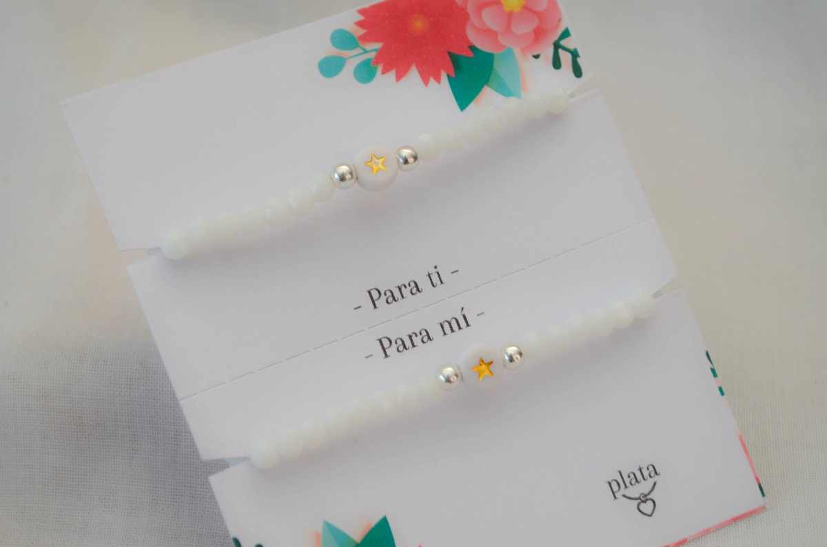 AMI0025 SETX2 pulseras amigas mundial BLANCO