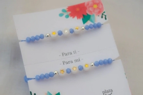 AMI0026 SETX2 Pulsera cristles amigas MUNDIAL CELESTE