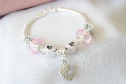 ABP0022 Pulsera tipo pandora dijes ROSA