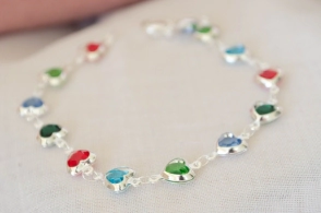 ABP0030 Pulsera corazones cubics colores
