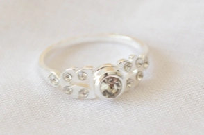 ABAN0046 Anillo solitario hojitas cubics