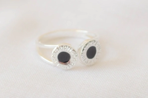 ABAN0049 Anillo tipo bulgary doble negro