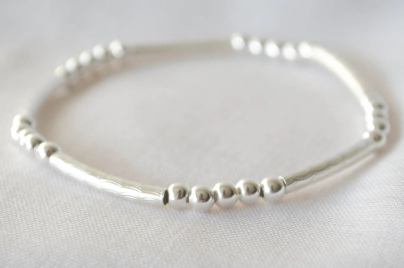L-PU0233 Pulsera elastizada bolitas tubos