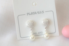 L-AR1210 Aros circulos micropave perlas colgantes