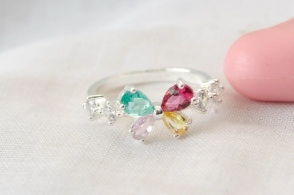 ABAN0089 Anillo cubics colores mariposa