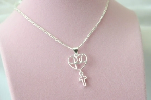 L-CA0401 Cadena 40cm+ corazon fe cruz