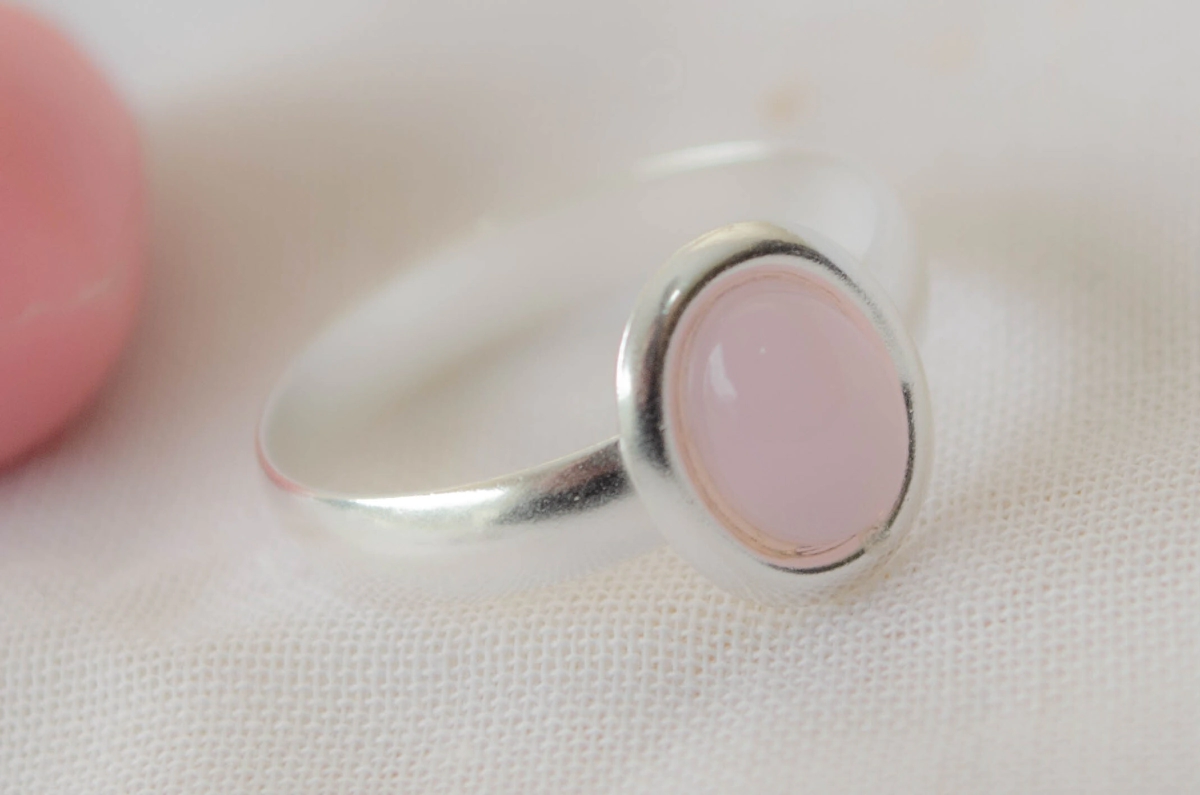 L-AN0201 ANILLO perla oval rosa