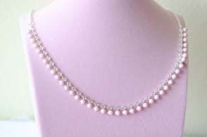 L-CA0412 Choker con piedras rosas