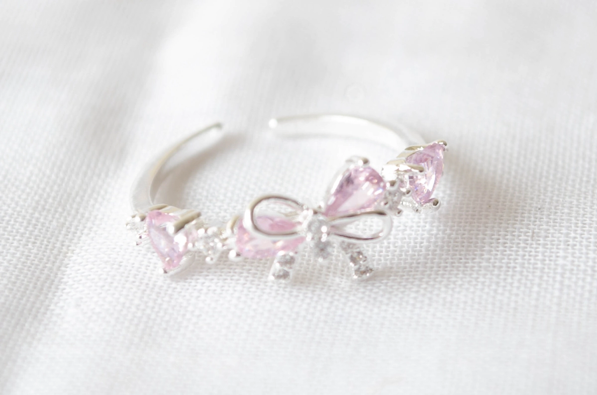 L-AN0204 Anillo cubics rosas MO�O