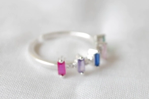 L-AN0215 Anillo rectangulos cubics colores