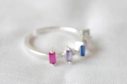 L-AN0215 Anillo rectangulos cubics colores