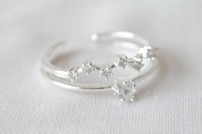 L-AN0219 Anillo doble cubic zig zag