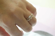 L-AN0219 Anillo doble cubic zig zag