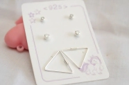 L-TRI0041 Trio de aros cubics y argollas triangulos