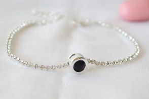 ABP0068 Pulsera cubics centro circulo NEGRO