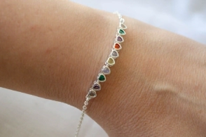 ABP0071 Pulsera corazones cubics colores