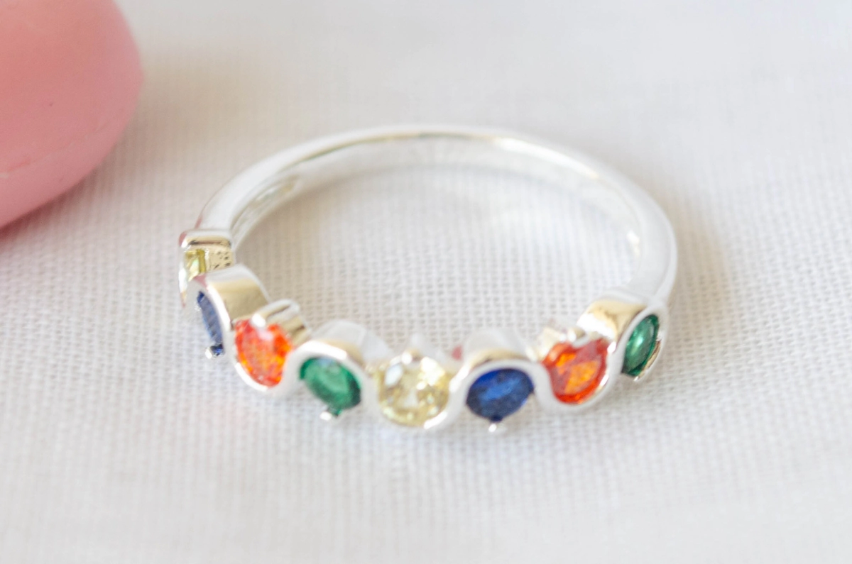 ABAN0091 Anillo cubics circulos colores