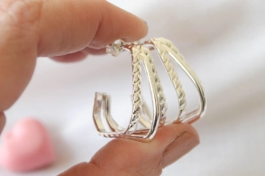 ABA0058 Aros argollas pasantes triple rectangular