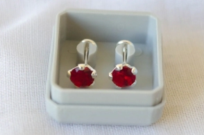 ABRI1595 Aros abridores ROSETA media cristal ROJO