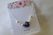 MA0052 Cadena dije coraz�n ojo azul y bolas