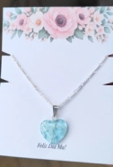 MA0045 Cadena + coraz�n acr�lico celeste