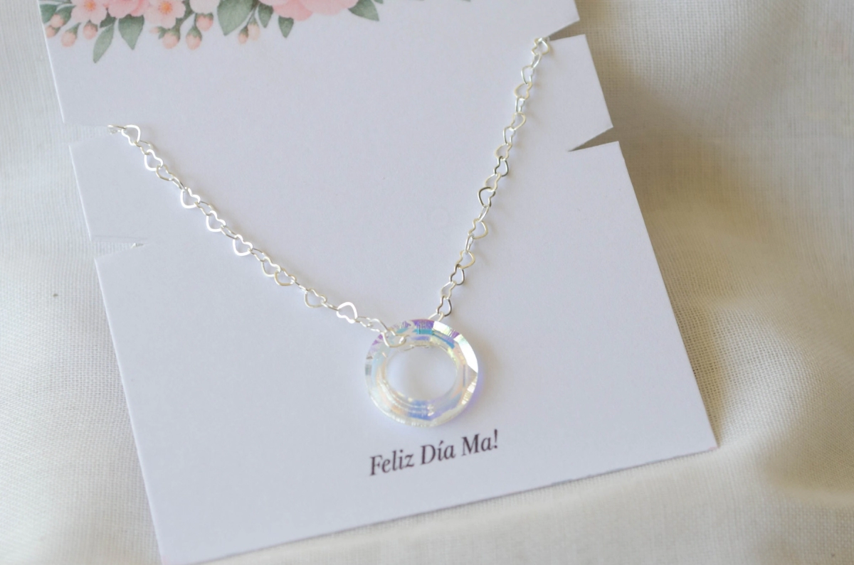 MA0050 Cadena dije abanico TRANSPARENTE